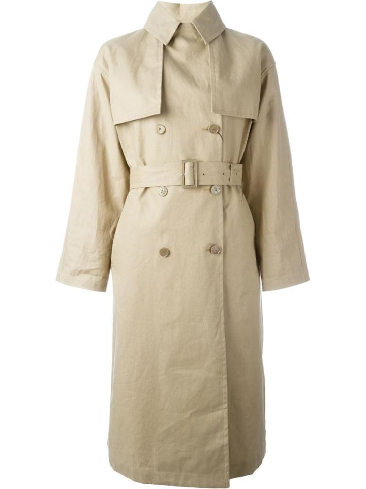 Mackintosh Belted Trench Coat, Women's, Size: 38, Nude/neutrals, Linen/flax