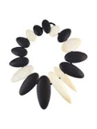 Monies Large Oval Bead Necklace, Women's, Black