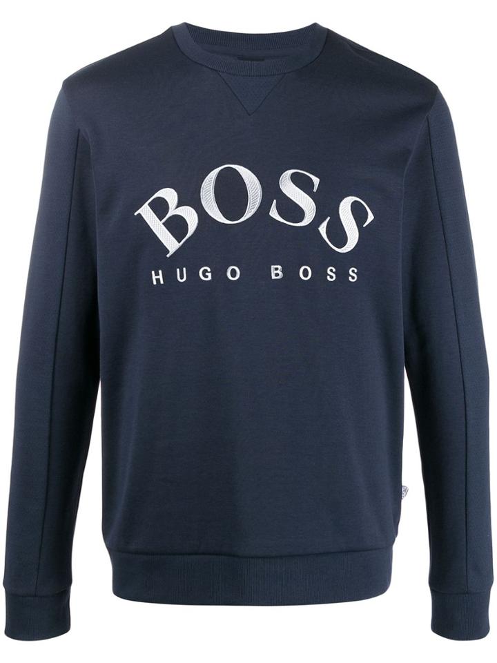 Boss Hugo Boss Embroidered Logo Slim-fit Sweatshirt - Blue