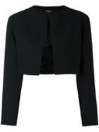 Paule Ka - Cropped Open Front Jacket - Women - Cotton/polyester/viscose - 36, Black, Cotton/polyester/viscose