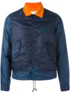 Ganryu Comme Des Garcons Contrast Collar Sport Jacket, Men's, Size: Medium, Blue, Nylon/polyester