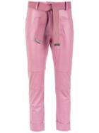 Andrea Bogosian Belted Leather Pants - Pink