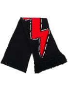 Prada Lightning Bolt Knit Scarf - Black