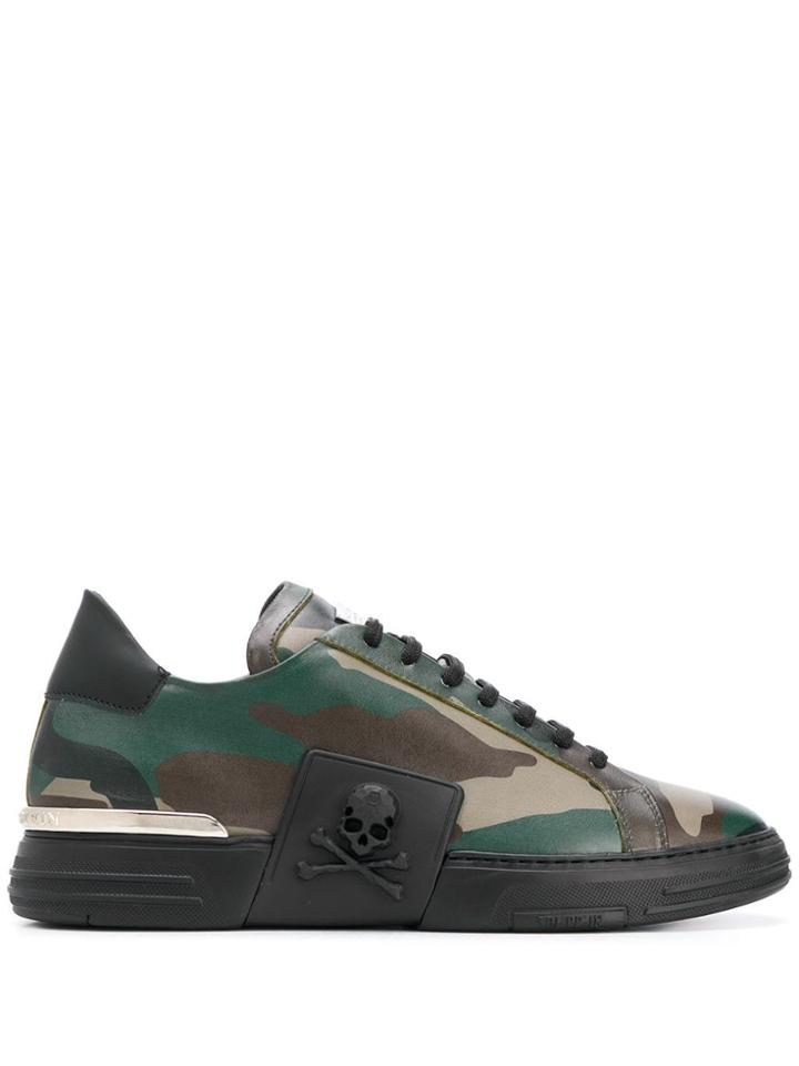 Philipp Plein Camouflage Low-top Sneakers - Green