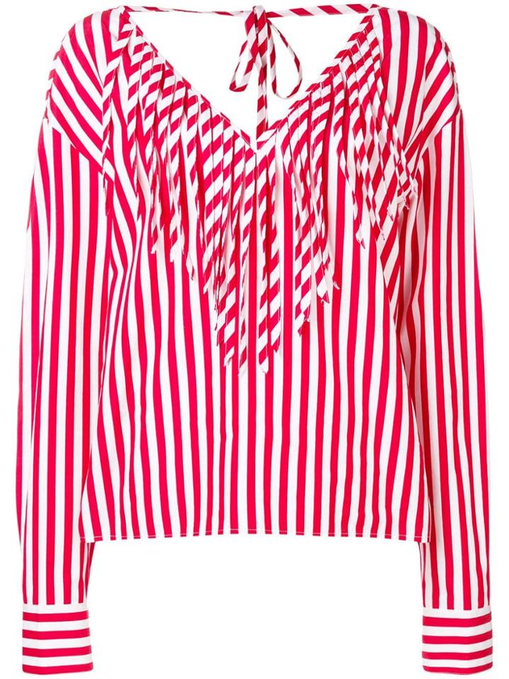 Msgm Striped Blouse - Red