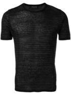 Roberto Collina Striped T-shirt - Black