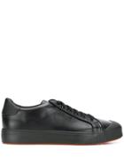 Santoni Contrast Piping Low-top Sneakers - Black