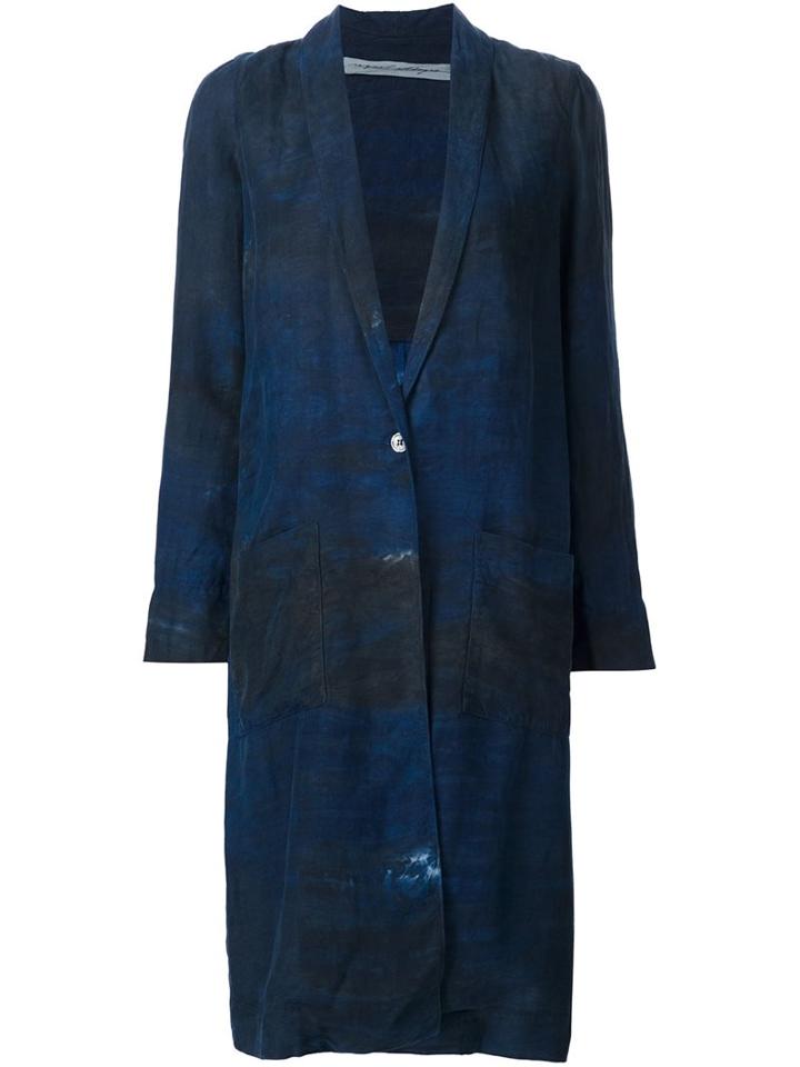 Raquel Allegra Distressed Duster Coat, Women's, Size: 1, Blue, Tencel/linen/flax