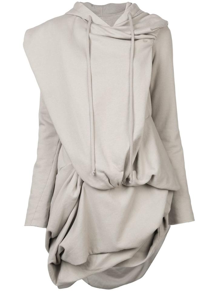 Rick Owens Drkshdw Oversized Asymmetric Hoodie - Neutrals