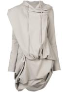 Rick Owens Drkshdw Oversized Asymmetric Hoodie - Neutrals