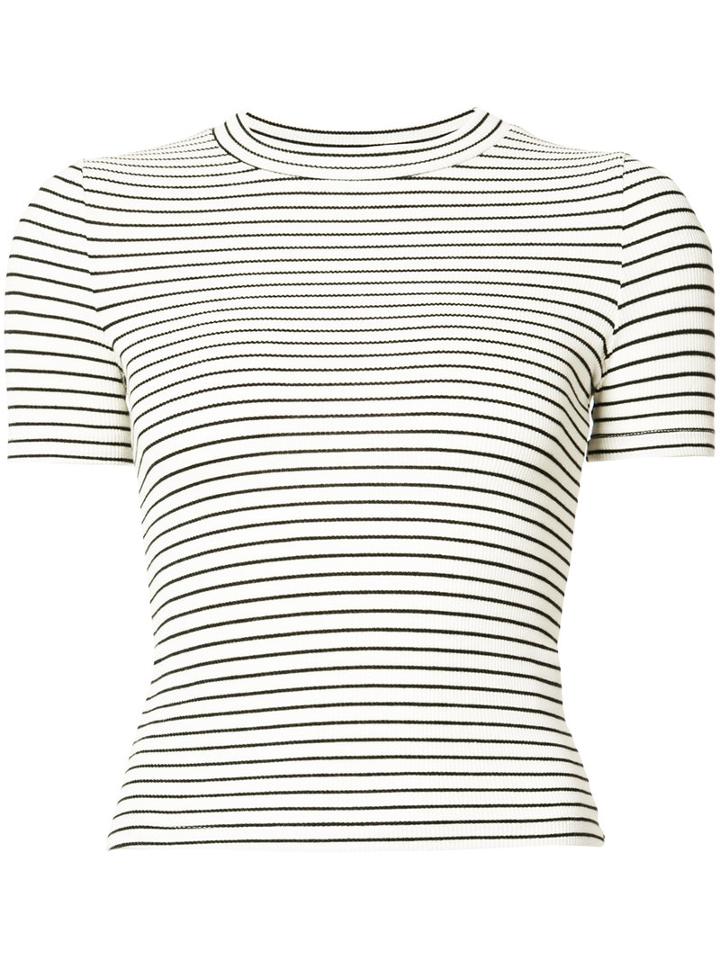 Getting Back To Square One - Striped T-shirt - Women - Spandex/elastane/viscose - M, Black, Spandex/elastane/viscose