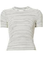 Getting Back To Square One - Striped T-shirt - Women - Spandex/elastane/viscose - M, Black, Spandex/elastane/viscose