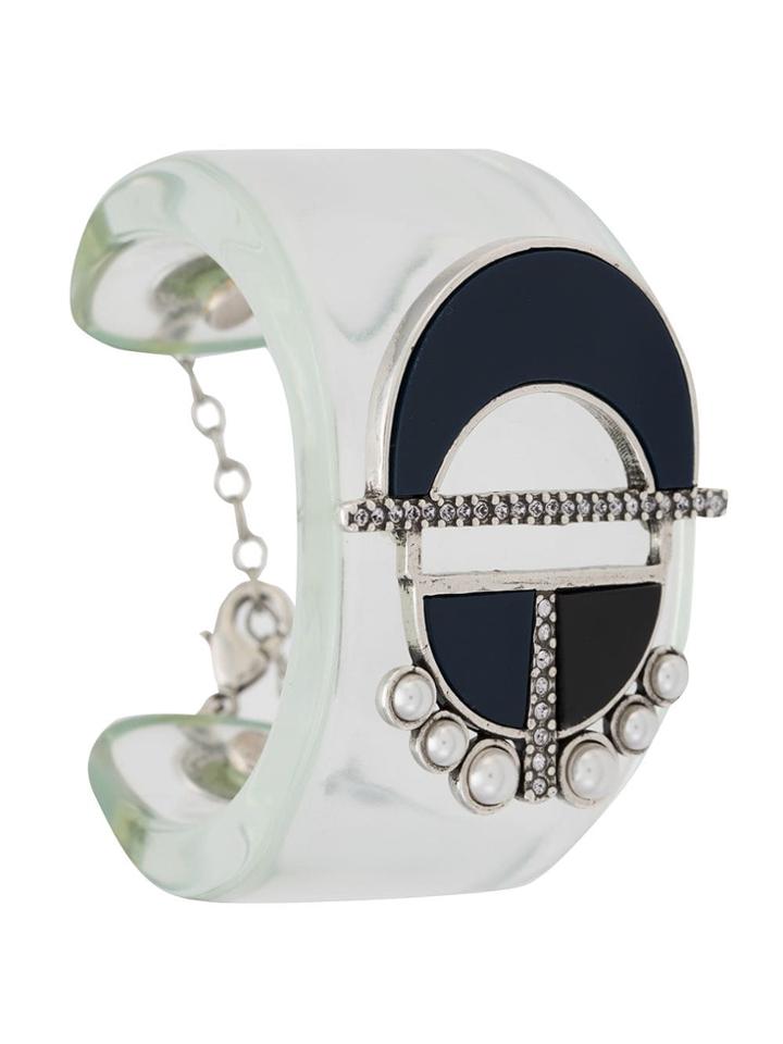 Camila Klein Embellished Resin Cuff - Green