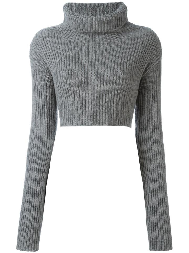 Valentino Cropped Jumper - Grey