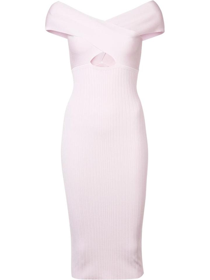 Cushnie Et Ochs Cut-off Detailing Fitted Dress, Women's, Size: Medium, Pink/purple, Viscose/polyester