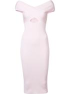 Cushnie Et Ochs Cut-off Detailing Fitted Dress, Women's, Size: Medium, Pink/purple, Viscose/polyester