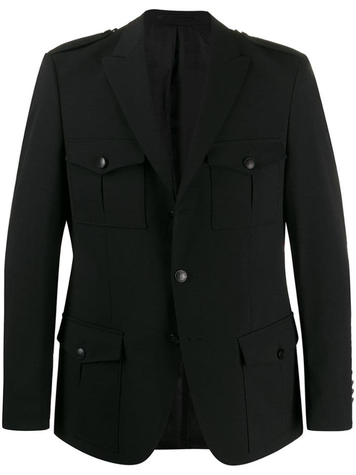 Karl Lagerfeld Fitted Safari Jacket - Black