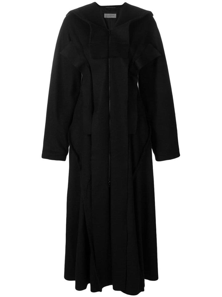 Yohji Yamamoto Flared Midi Coat - Black