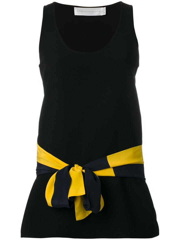 Victoria Victoria Beckham Tie-waist Tank - Black