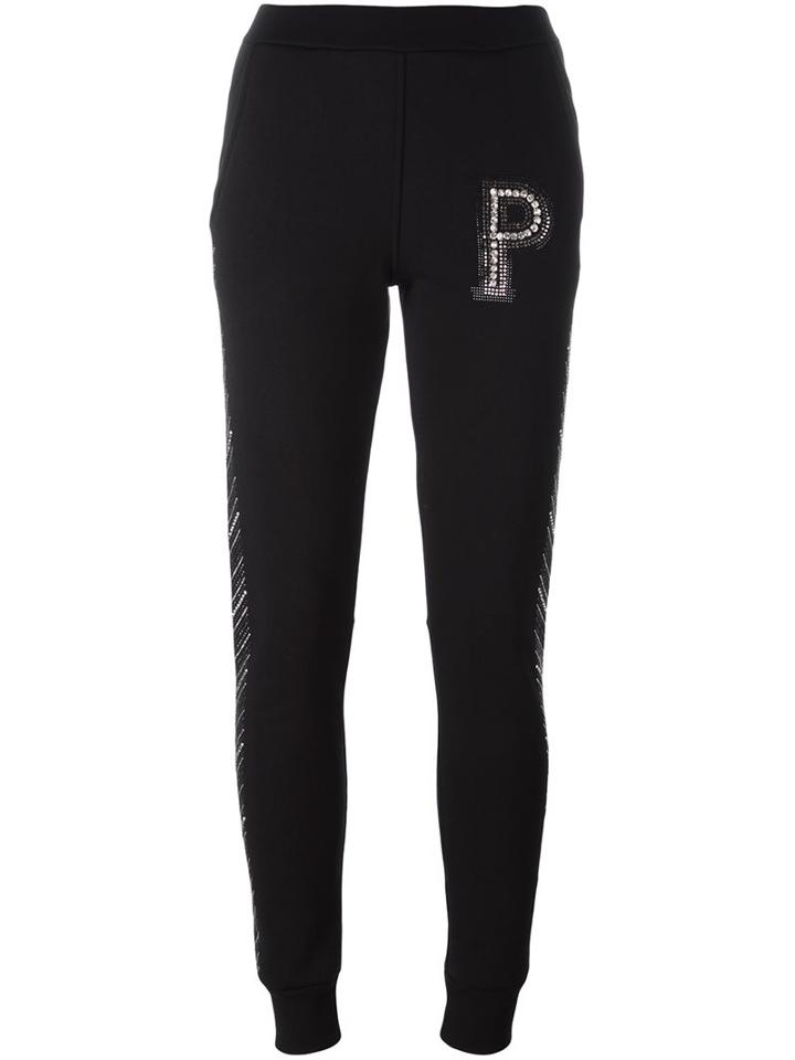 Philipp Plein 'concrete' Track Pants, Women's, Size: Xs, Black, Cotton/polyester