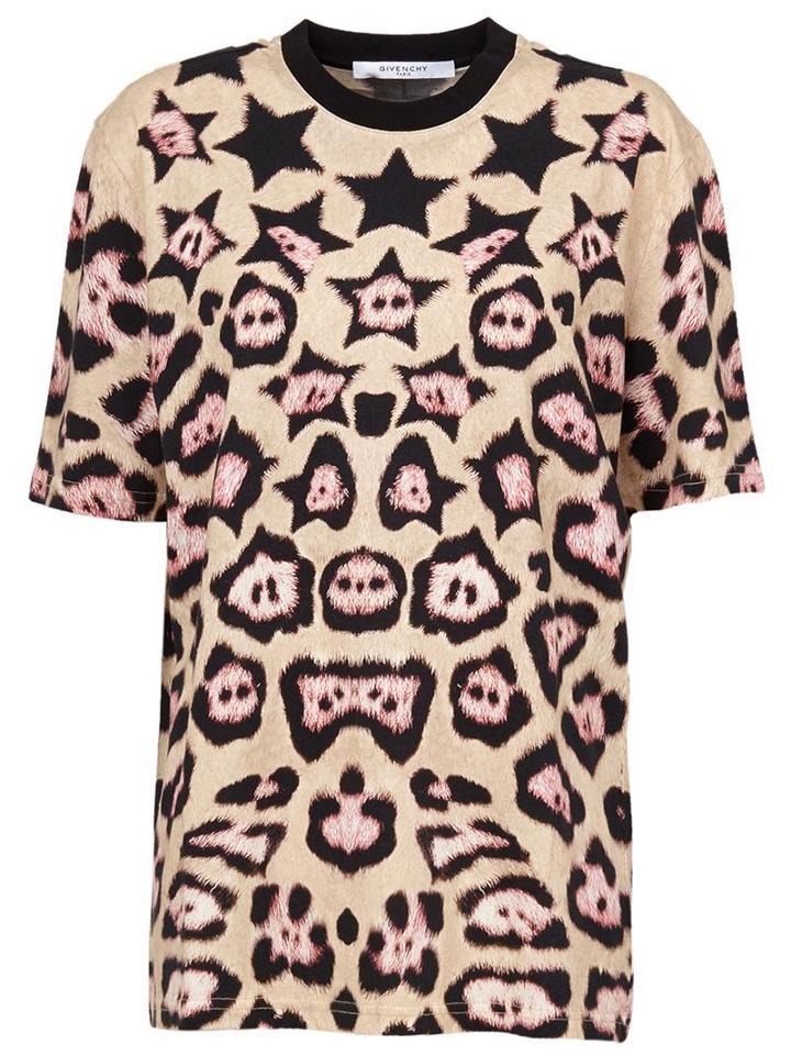 Givenchy Leopard Print T-shirt, Women's, Size: Large, Black, Cotton/spandex/elastane