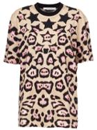 Givenchy Leopard Print T-shirt, Women's, Size: Large, Black, Cotton/spandex/elastane