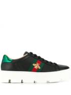 Gucci Ace Embroidered Platform Sneakers - Black