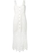Self-portrait Fishnet Crochet Lace Dress - White