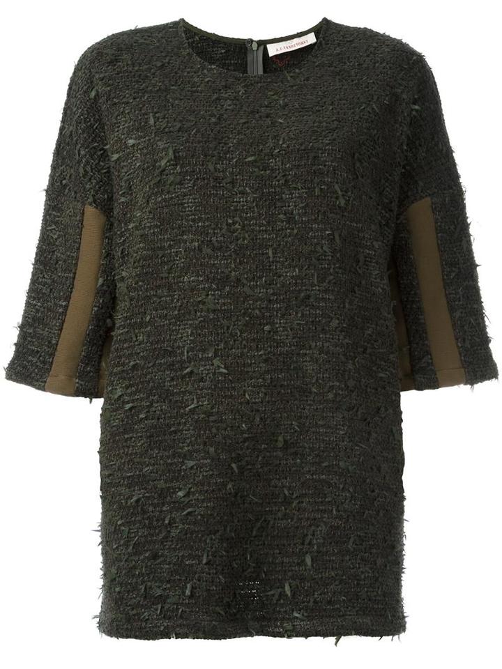 A.f.vandevorst 'agenda' Knitted Blouse, Women's, Size: 40, Green, Virgin Wool/viscose/other Fibers