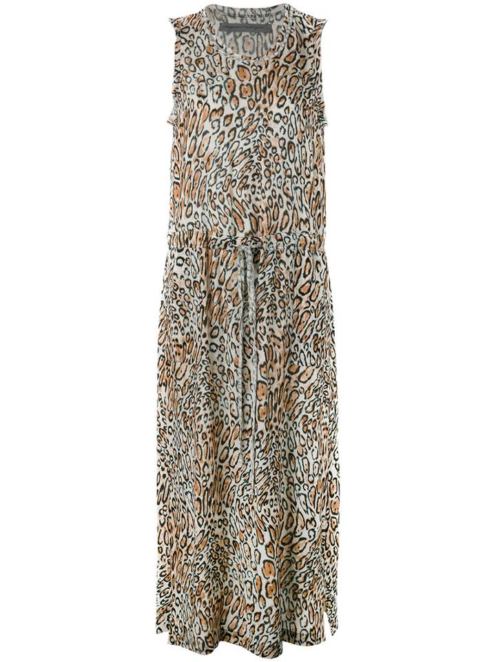 Raquel Allegra - Leopard Drawstring Dress - Women - Silk - 2, Women's, Nude/neutrals, Silk