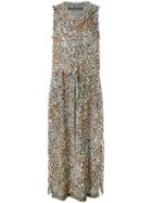Raquel Allegra - Leopard Drawstring Dress - Women - Silk - 2, Women's, Nude/neutrals, Silk