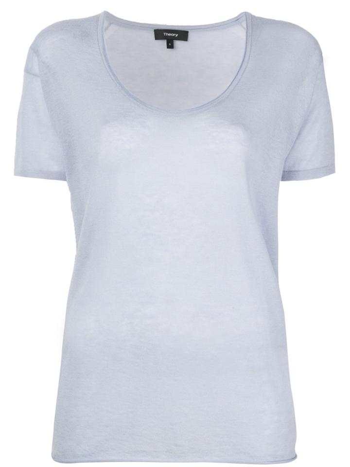 Theory U-neck T-shirt - Blue