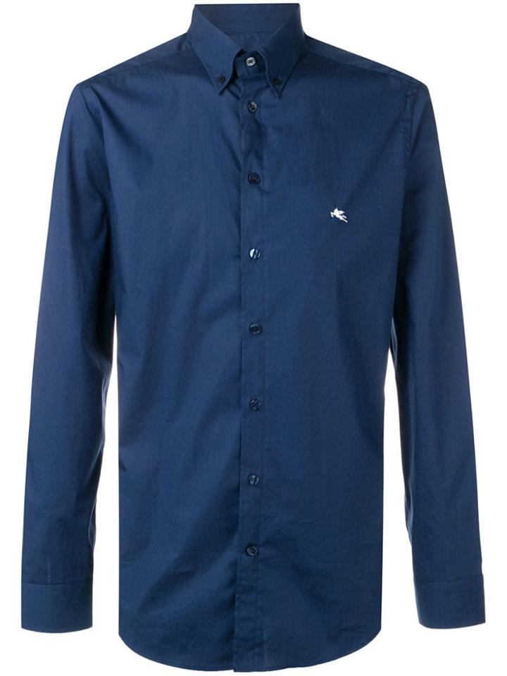 Etro Logo Button Down Shirt - Blue