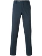 Canali Straight Trousers, Men's, Size: 50, Blue, Cotton/spandex/elastane