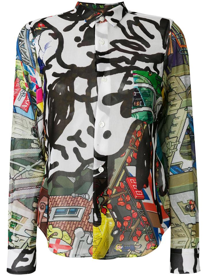 Comme Des Garçons Cityscape Print Shirt - Multicolour
