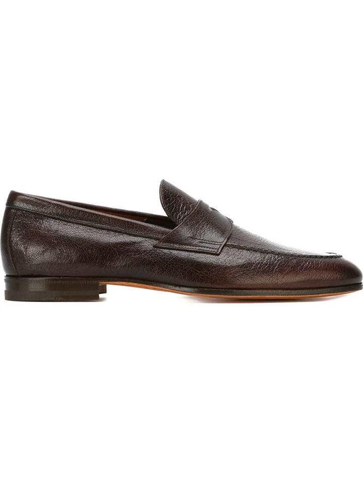 Santoni Penny Loafers, Men's, Size: 9, Brown, Leather