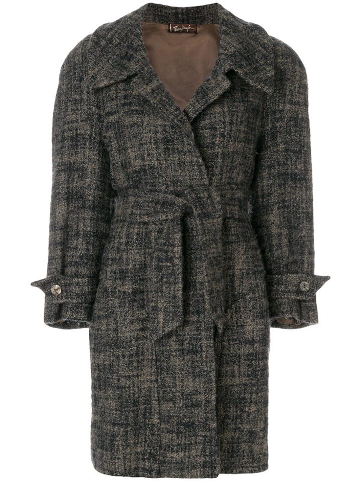 Thierry Mugler Vintage Loose-fit Belted Coat - Blue