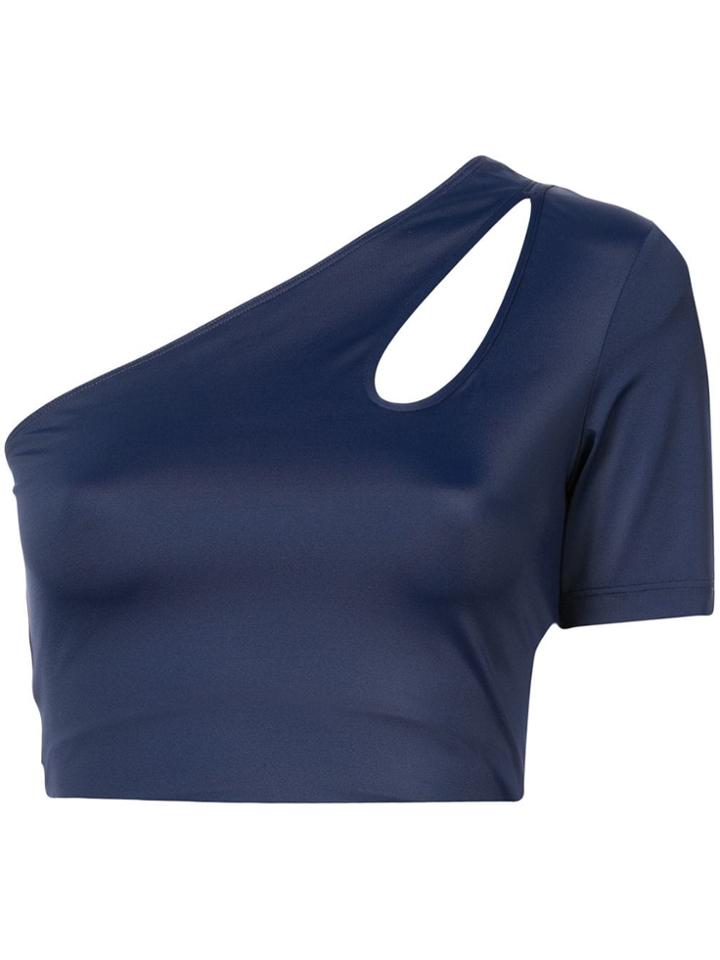 Cushnie One Shoulder Crop Top - Blue