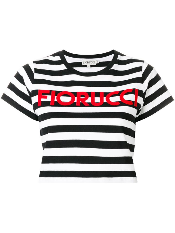 Fiorucci Striped Cropped T-shirt - Black