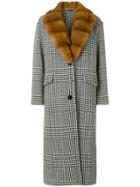 Ermanno Scervino Houndstooth Check Coat - White