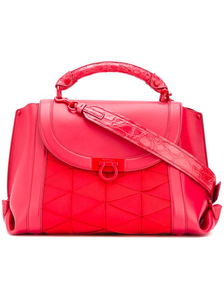 Salvatore Ferragamo - Medium Suzanna Tote - Women - Calf Leather/polyester - One Size, Red, Calf Leather/polyester