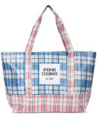Opening Ceremony Medium Plaid Tote - Blue