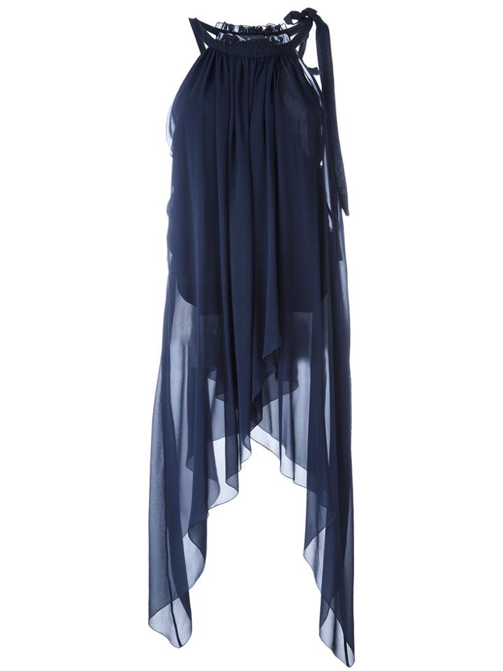 Alberta Ferretti Tiered Tank - Blue