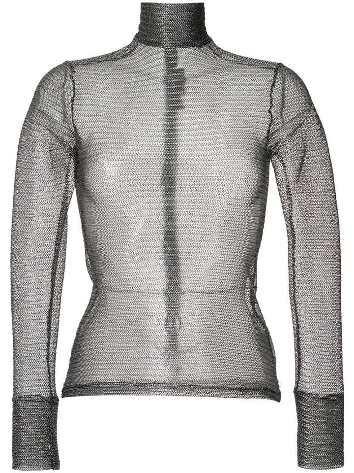 Gloria Coelho - Sheer Blouse - Women - Cotton/polyester/spandex/elastane - P, Women's, Grey, Cotton/polyester/spandex/elastane