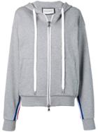 Roqa Side Stripe Zip Front Hoodie - Grey