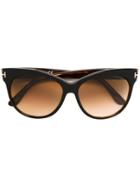 Tom Ford Eyewear Butterfly Frame Sunglasses - Brown
