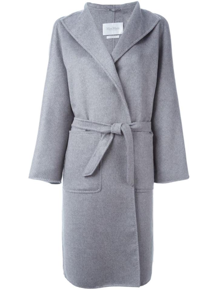 Max Mara Cashmere Belted Wrap Coat, Women's, Size: 40, Grey, Cashmere