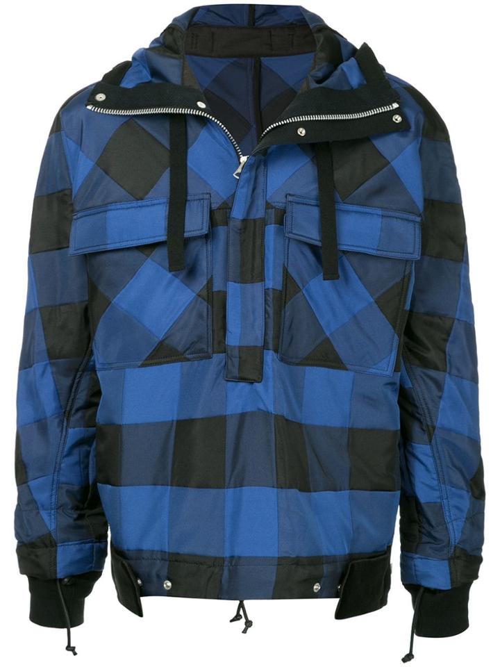 Sacai Check Pullover Jacket - Blue
