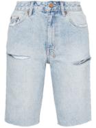 Ksubi Distressed Three-quarter Length Shorts - Blue