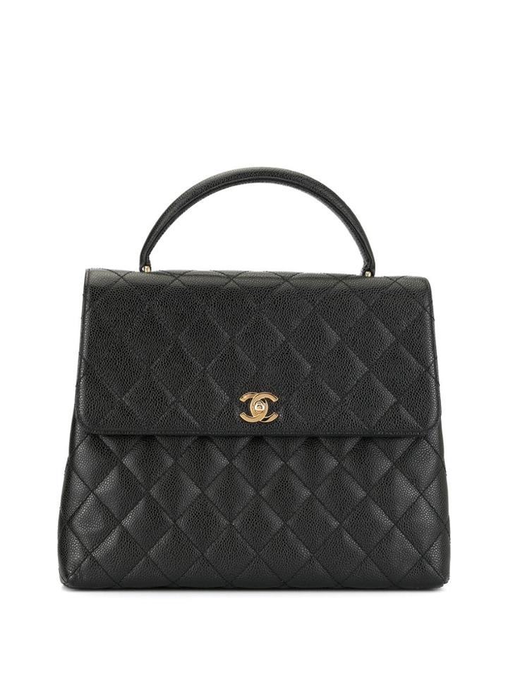 Chanel Pre-owned 2002 Diamond Quilted Tote - Black